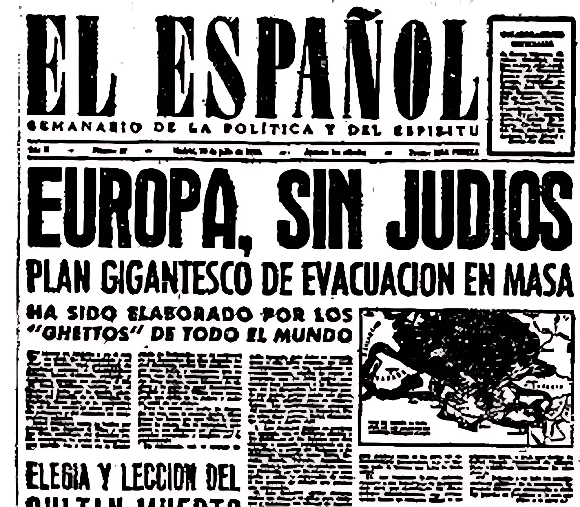 Portada del semanario El Español celebrando Europa sin judíos