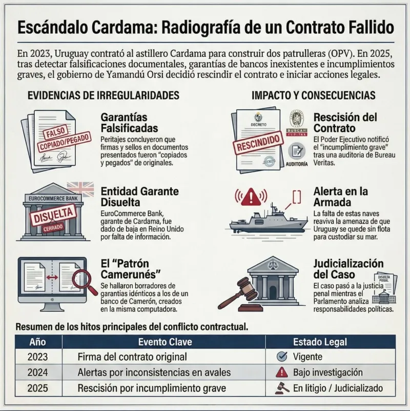 Infografía: Escándalo Cardama, radiografía de un contrato fallido