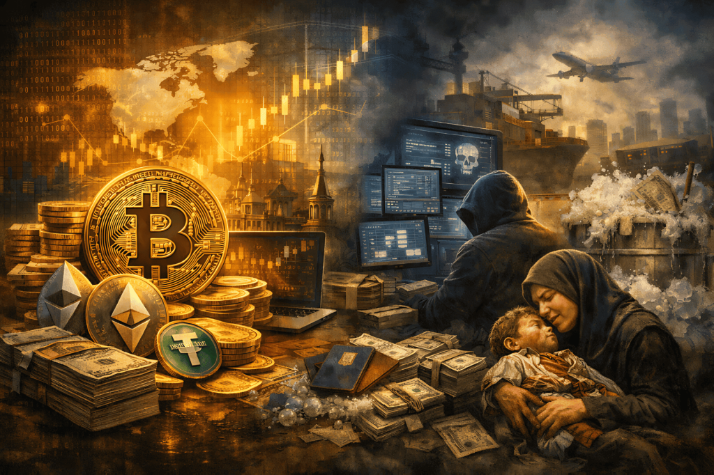 Criptomonedas, hacking y pobreza global: contraste de mundos.