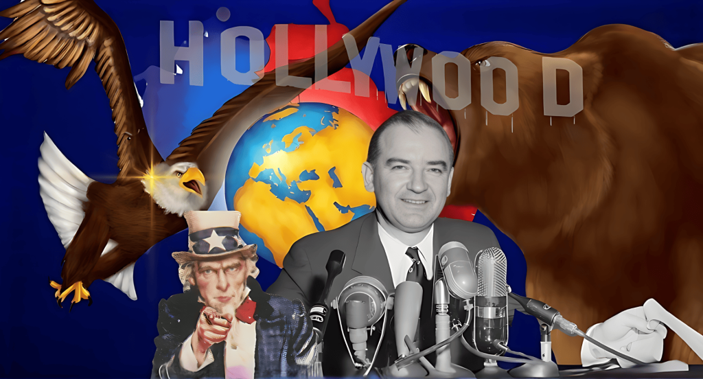 Joseph McCarthy, Tío Sam, símbolos Guerra Fría, Hollywood, propaganda.