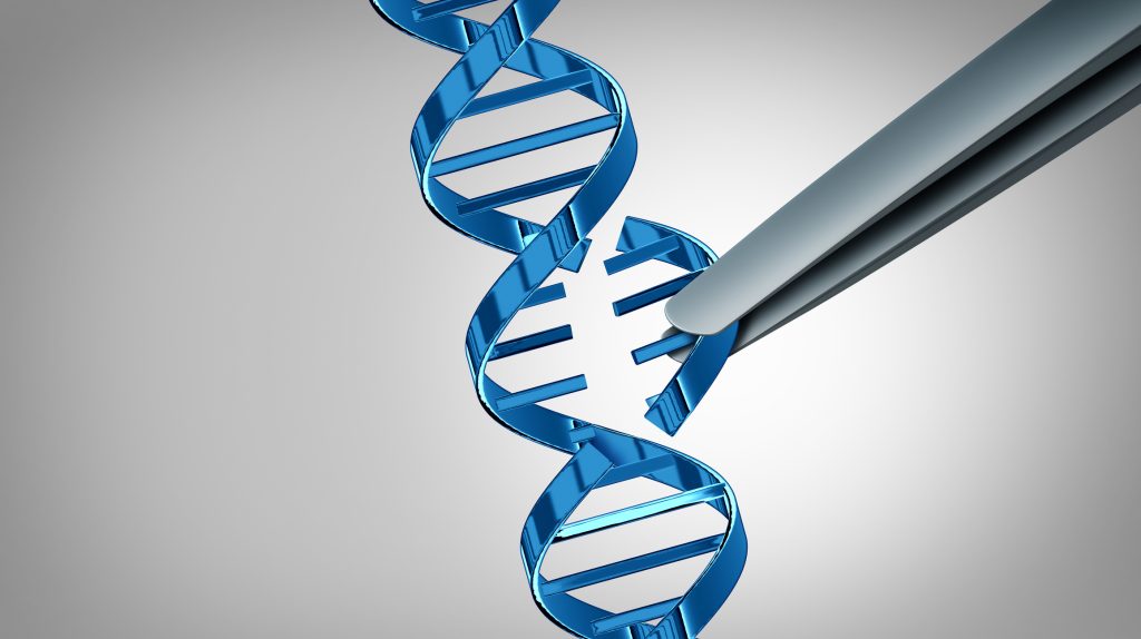 Manipulación de ADN con pinzas, edición genética molecular.